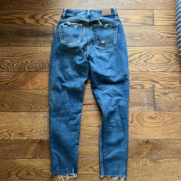 American Eagle High waisted ripped denim Jeans size 0 C17 - Picture 6 of 7